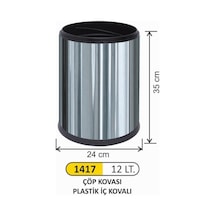 Ofis Tipi Çöp Kovası 12 Litre Paslanmaz(Kovalı) Çelik