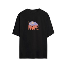 Nope Tembel Hayvan Unisex Siyah - Beyaz Oversize T-shirt SIYAH Nope Tembel Hayvan Unisex Siyah - Beyaz Oversize T-shirt SIYAH