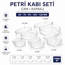 Petri Kabı Seti Cam 60-75-90-100-120 Mm Kapaklı