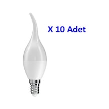 Rutter 5w Kuğu Led Mum Ampul 3000k Sarı E14 10 Adet Kıvrımlı Ampul