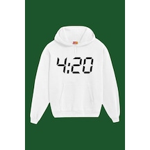 Startmore Unisex Beyaz 4.20 Baskılı Sweatshirt Beyaz