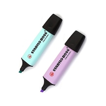 2li Pastel Lila-turkuaz Fosforlu Kalem Seti Beyaz