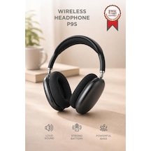 P9s Siyah Bluetooth Kulaklık Sd Kart Aux Destekli Kulak Üstü Kablosuz Kulaklık