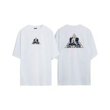 Thewert Unisex Daft Punk Logosu Ön Arka Baskılı Beyaz Oversize T-shirt