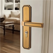 Willowhaven Sarı Bronz Avrupa Klasik Moda Yatak Odası Kapı Kolu Seti Sessiz Mekanik Kilit Dayanıklı.