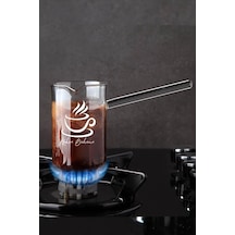 Ateşe Dayanıklı Cezve Borosilikat Cam Cezve 350 ML