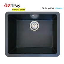 Öztaş ÖZ-43s Granit Mutfak Eviye Siyah Tek Gözlü 43 x 55 CM