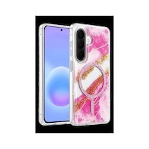 Onegif Samsung Galaxy Uyumlu A37 5g Lotus Simli Magsafe Kapak - Pembe İtdark57043