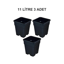 Grow Wizard Plastik Kare Saksı 11 Litre 3 Adet