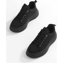 Paris Siyah Sade Ve Zarif Günlük Sneaker Mh2456-siyah Siyah