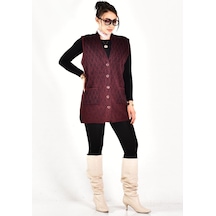 Onno Style Woman Klasik Yelek Bordo