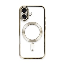 Apple Uyumlu   iPhone 16 Kılıf Kross Magneticsafe Kapak - Gold