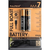 Type-c Şarjlı İnce Pil Aaa Şarj Edilebilir Kumanda Pili 1.5v 800mwh Lityum-ion İnce Pil Aaa7 Type-c Şarjlı