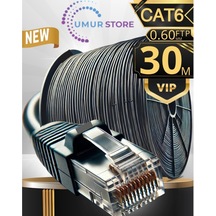 30 Metre Internet Kablosu/ftp 0,60mm Cat6 23awg/ikı Kat Korumalı/ethernet Kablosu 30 Metre/iç Dış Mekan Uyumlu