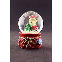 Yılbaşı 2023 Noel Baba Ve Çam Ağacı Mini Boy Kar Küresi 6,5 Cm