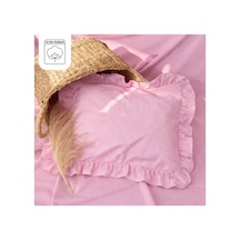 Lief Home %100 Pamuklu Pembe Pötikareli Fırfır Detaylı Bebek Yastık Kılıfı 35x45 1 Adet