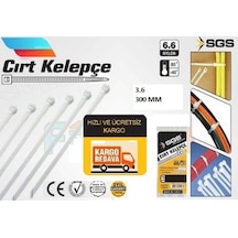 3.6 X 300 Mm Sgs Kablo Bağı Cırt Kelepçe - 100 Adet