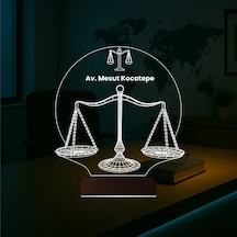 Luvivia Avukat Hukuk Terazi Adalet Kişiye Özel 3d Lamba - Masa Gece Lambası Şeffaf