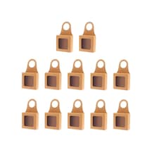 Suntek Kraft Kağıt Şarap Şişesi Kutusu Pencereli 9x9x3cm