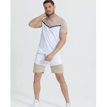 Tech Fleece Model Şort-tshirt Takım Camel/beyaz