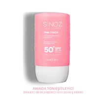 Sinoz Pink Touch Yüksek Koruyucu Ton Eşitleyici Pembe Yüz Güneş Kremi SPF50+ 50 ML
