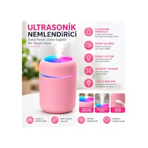 Ultrasonik Hava Nemlendirici Renkli Led Işıklı Usb Mini Masaüstü Buhar Makinesi-pembe