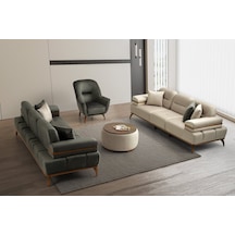 İnci Ahşap Ayaklı Berjer Yeşil