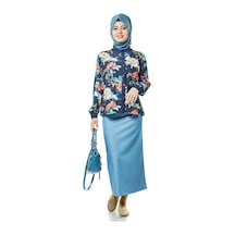 Soralline Kadın Kalem Etek 770 A.Mavi Melanj İndigo