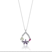 Beren Stainless Steel Flower Çelik Kolye Gümüş