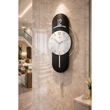 MetaQuartz Aksesuar Antrasit-gümüş Milano Time Modern Dekoratif Metal Duvar Saati