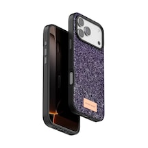 Onegif Apple İphone 17 Pro Max Bright Simli Kapak - Derin Mor Kılıf