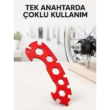 Çoklu Bisiklet Anahtarı 6 7 8 9 10 11 12 13 14 15 16 17 Mm Tamir Aparatı - Lisinya Kırmızı