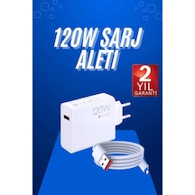 120 Watt Turbo Hızlı Şarj Aleti Seti Hızlı Şarj Adaptörü Beyaz 21074850