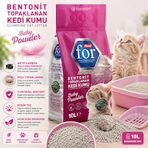 Bebek Pudralı Bentonit Topaklanan Premium Kedi Kumu 10 L - İnce Taneli - Tozsuz