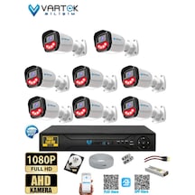 8 Kameralı Full HD Güvenlik Kamera Seti 1 TB HDD 5MP Gece Görüşlü (Siyah-Beyaz) Sabit İp Gerekmez