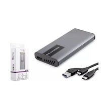 Hadron Hdx1781 Ssd Kutu Type-c3.1 + Usb3.0 Ngff Alimünyum + Plastik M2 Chıp Rtl9201r Rgb Gr