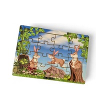 Tavşanlar 16 Parça Eğitici Öğretici Ahşap Çocuk Puzzle Yapboz Bebek Çocuk Oyuncak