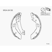 Mga 54138 Arka Fren Balatasi 5830522a01