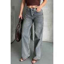 Palazzo Bıyık Kar Yıkama Buz Mavi Jeans Pantolon D2008 Mavi