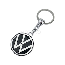 Yüksek Kaliteli Siyah Volkswagen Logolu Damla Baskılı Şık Hediyelik Araç Anahtarlığı