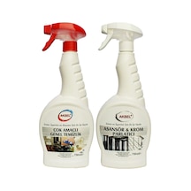 Akbel Asansör ve Krom Parlatıcı + Çok Amaçlı Genel Temizlik 2 x 750 ML