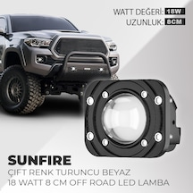 Sunfire 18W Çift Renk Gömme Montaj Turuncu Beyaz 8cm Off Road Led