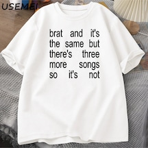 Charli Xcx Brat Ve It S Baskılı T-shirt Kült Klasik T Shirt Kadın Erkek Moda Pamuk Kısa Kollu Beyaz