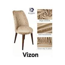 Yıkanabilir,likralı , Kadife Oval Sandalye Kılıfı 1 Adet Vizon - 801052816 Vizon