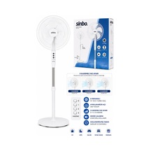 3 Adet Ayaklı Vantilatör 5 Pervaneli 16 İnç Beyaz Başlık, 3 Kademe Hız, Ayarlanabilir 140 Cm Gövde, Ev Ofis Fan Stand Fan 1