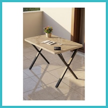 Bezos Mutfak Masası 110x70 Cm Modern Ahşap Görünümlü Yemek Masası Ofis Bahçe Balkon Cafe Masa 9831 Travert Dfnbez Çok Renkli