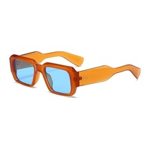Zurella Turuncu Çerçeve Mavi Cam Vintage & Retro Unisex Güneş Gözlüğü