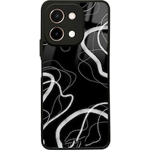 Vivo Y28 Black Wave Tasarımlı Glossy Telefon Kılıfı Çok Renkli