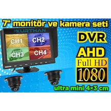 7''dvr Ekran 2 Ad 150 Derece Geniş Açı Ultra Mini Ahd Kamera Seti