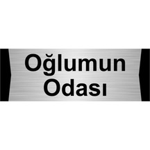 Ağda Odası 5x20cm Gümüş Renk Metal Yönlendirme Levhası